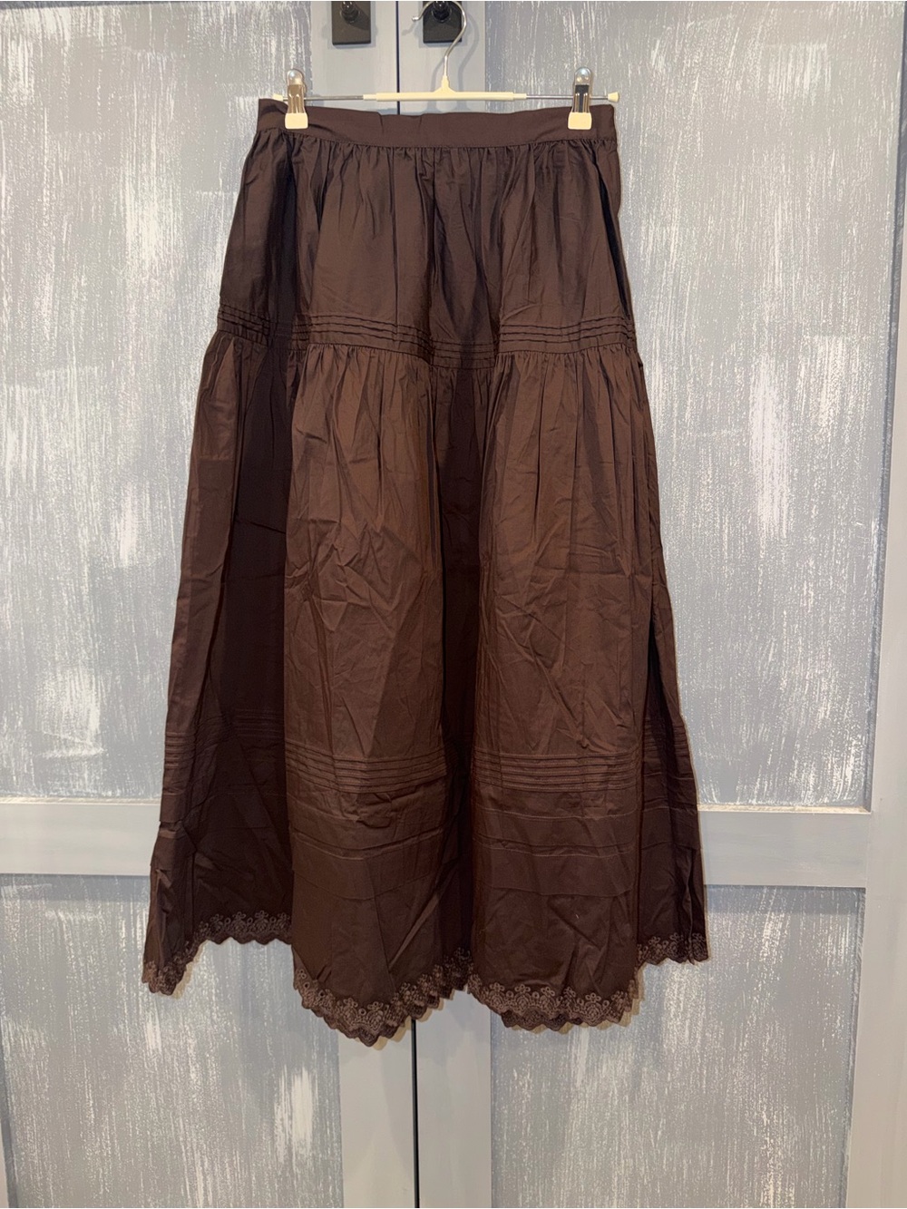 Few Moda Beth Brown Cotton Midi Skirt – Size 6 NWT - Picture 5 of 10